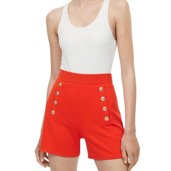 H&M Pants - NEW H&M Women’s Button Front Jersey Sailor Shorts Red/Orange ~ Size S ~ NWT